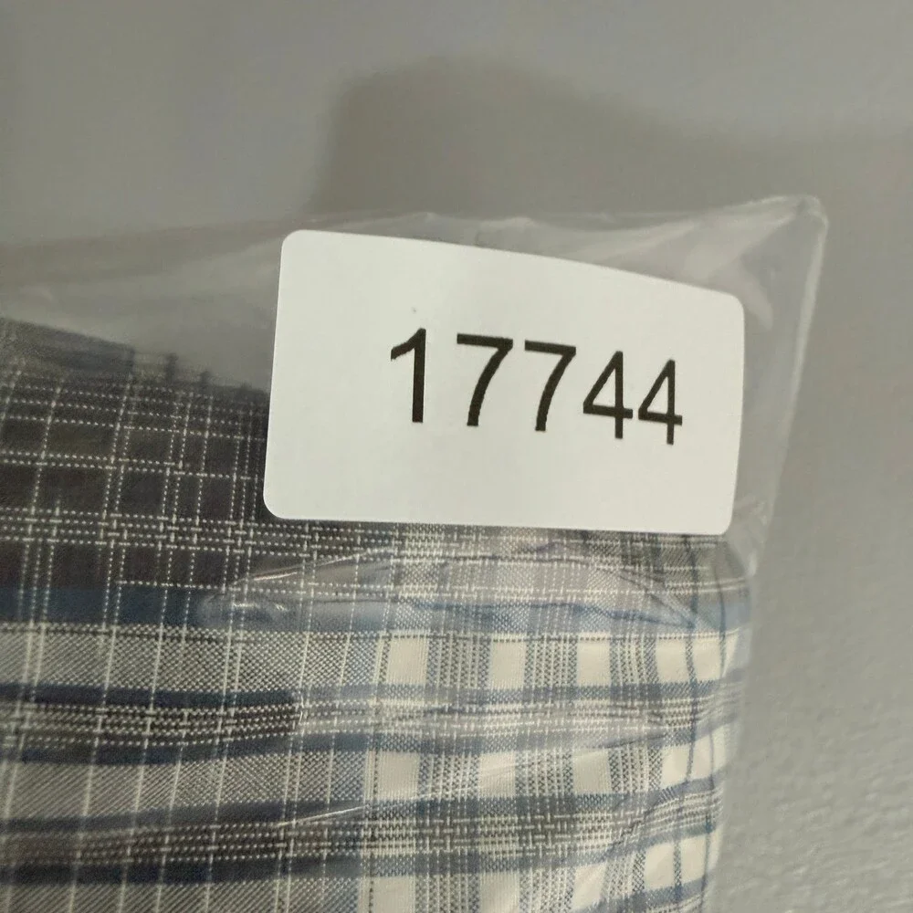 The North Face Shirt Mens XL Gray Blue Plaid Short Sleeve Button Down Nylon